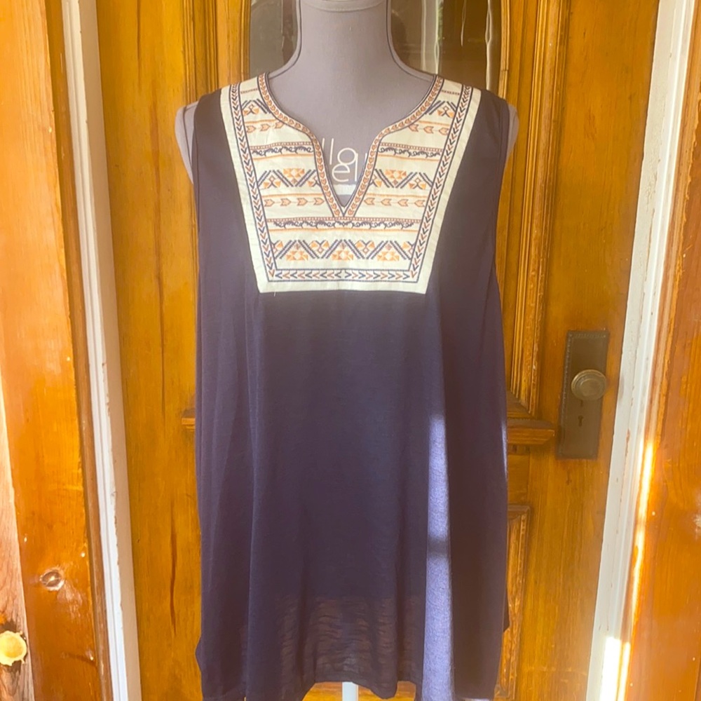 🌷NWOTAgate Asymmetrical Blue Tank tribal accent🌷